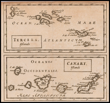 Atlantic Ocean and Portugal Map By Sir Jonas Moore