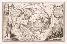 World and Northern Hemisphere Map By Heinrich Scherer