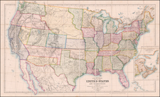 United States Map By Edward Stanford