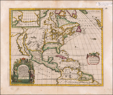 Midwest, North America and California as an Island Map By Louis de Hennepin / Philip Gottfried Saurmans