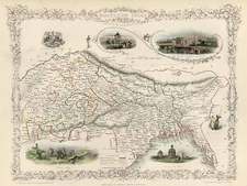 Asia, India and Central Asia & Caucasus Map By John Tallis
