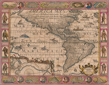 America Map By Pieter van den Keere / Nicolaes Visscher I