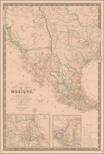 Texas, Southwest, Rocky Mountains, Mexico and California Map By Adrien-Hubert Brué