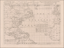 Atlantic Ocean, United States and North America Map By Thomas Jefferys