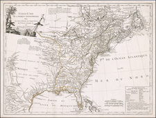 United States and American Revolution Map By Charles Francois Delamarche