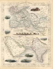 Europe, Europe, Asia, India, Central Asia & Caucasus and Middle East Map By John Tallis