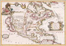 United States, Texas, Midwest, Southwest, North America and California as an Island Map By Vincenzo Maria Coronelli