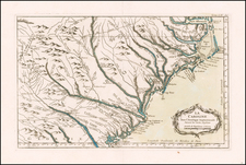 Tennessee, Southeast, Georgia, North Carolina and South Carolina Map By Jacques Nicolas Bellin