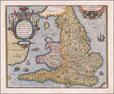 England Map By Abraham Ortelius
