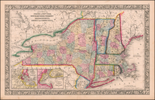 New England Map By Samuel Augustus Mitchell Jr.