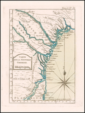 Florida, Southeast and Georgia Map By Jacques Nicolas Bellin