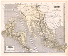 Southwest, Rocky Mountains, Central America and California Map By Sidney Morse  &  Samuel Breese