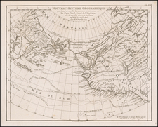 Polar Maps, Alaska, Pacific, Russia in Asia, Canada and Western Canada Map By Gilles Robert de Vaugondy / A. Krevelt