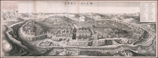 Holy Land and Jerusalem Map By Wenceslaus Hollar