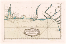 Florida, South, Alabama and Mississippi Map By Jacques Nicolas Bellin