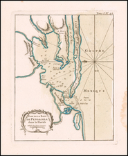 Florida Map By Jacques Nicolas Bellin