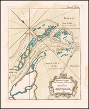 South and Louisiana Map By Jacques Nicolas Bellin