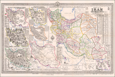 Central Asia & Caucasus and Persia & Iraq Map By Sahab Geographic & Drafting Institute