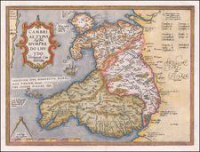 Wales Map By Abraham Ortelius