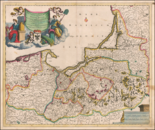 Poland, Baltic Countries and Germany Map By Justus Danckerts