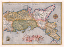 Southern Italy Map By Abraham Ortelius