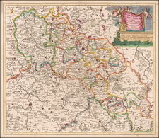 Poland and Czech Republic & Slovakia Map By Theodorus I Danckerts