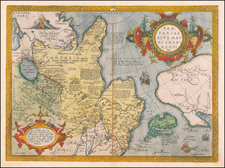 Pacific Northwest, Alaska, China, Japan, Russia in Asia and California Map By Abraham Ortelius