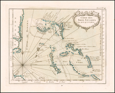 Florida and Bahamas Map By Jacques Nicolas Bellin