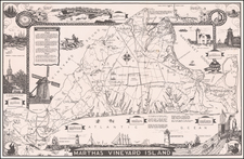 Massachusetts and Pictorial Maps Map By Larry Parker