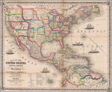 United States Map By Thayer, Bridgeman & Fanning