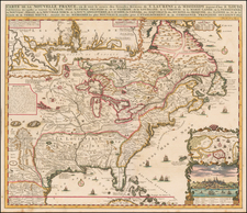 United States, South, Midwest and Canada Map By Henri Chatelain