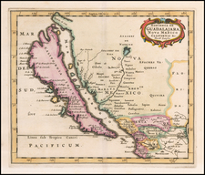 Southwest, Mexico, Baja California, California and California as an Island Map By Nicolas Sanson