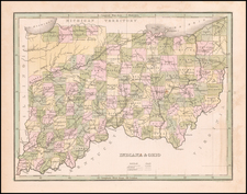 Indiana and Ohio Map By Thomas Gamaliel Bradford