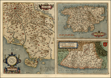 France, Italy and Balearic Islands Map By Abraham Ortelius