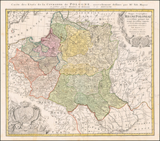 Poland and Baltic Countries Map By Homann Heirs / Tobias Mayer