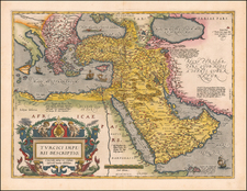 Turkey, Mediterranean, Middle East, Arabian Peninsula and Turkey & Asia Minor Map By Abraham Ortelius