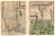 Asia, Middle East, Turkey & Asia Minor, Africa and North Africa Map By Abraham Ortelius