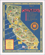 Pictorial Maps and California Map By S. Iachman