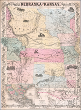 Midwest, Plains and Rocky Mountains Map By Joseph Hutchins Colton