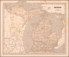 Michigan Map By Sidney Morse  &  Samuel Breese