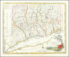 Connecticut Map By Mathew Carey