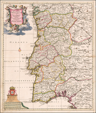 Portugal Map By Theodorus I Danckerts