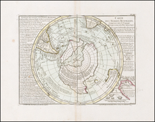 Southern Hemisphere, Polar Maps and New Zealand Map By Philippe Buache