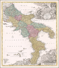 Southern Italy Map By Johann Baptist Homann