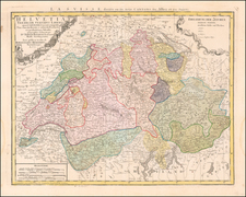 Switzerland Map By Johann Baptist Homann