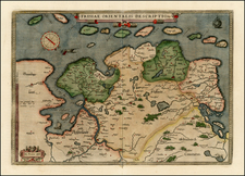 Netherlands and Germany Map By Abraham Ortelius