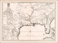 South, Southeast, Texas and Midwest Map By Nicolas de Fer