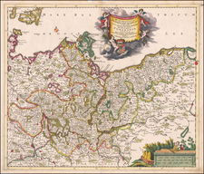 Poland and Germany Map By Theodorus I Danckerts