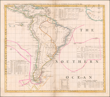 North America, South America and Pacific Map By Thomas Jefferys / Bradock Mead