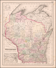 Midwest and Wisconsin Map By Joseph Hutchins Colton